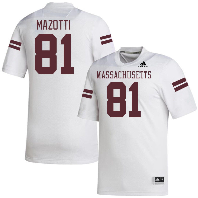 Massachusetts Minutemen #81 Dominick Mazotti College Football Jerseys Stitched-White